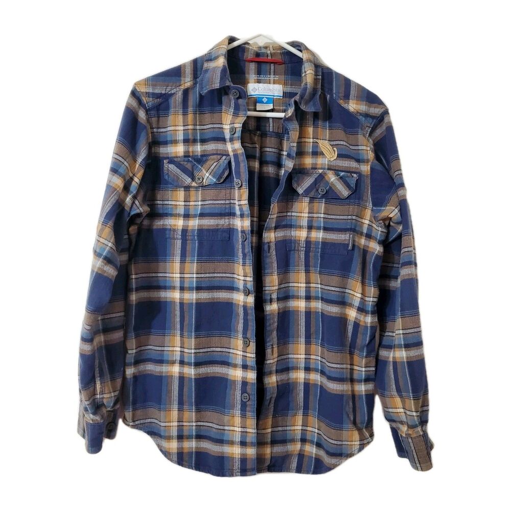 Columbia Mens Sz Small Omni-Shield Flannel Shirt Long Sleeve Plaid